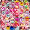 Band Rings Newest 500Pcs/Lot Children Cartoon Resin Finger Jewelrys Heart Shape Animals Flower Baby Girl Tangible S Otq4A