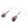 Dangle Lustre Goth Naturel Violet Cristal Pierre Brute Boucle D'oreille Guérison Goutte Larme Sorcière Déclaration Bijoux Femmes Mariage GiftDangle