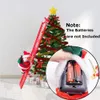 Kerstdecoraties ornamenten cadeau Elektrische klimladder Santa Claus Doll Toys With Music Merry Tree Hanging Decor 221109