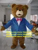 Brązowy niebieski misie grizzly niedźwiedź Mascot Costume dla dorosłych kreskówek strój postaci garnitur Zagraj w gry telewizyjne ZZ7950