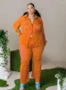 Survêtements 2 pièces femmes ensemble vêtements d'été chemise verte chemisier et pantalon Streetwear grande taille 5xl tenues en vrac Drop331k