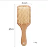 Natural Wooden Massage Hair brushes Air Cushion Hair Combs Rectangular Paddle And One PCS Boar Bristle Round HairBrush