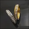 Bandringe Großhandel 30 Stück Zirkon aus dem runden Ring Comfort Fit Edelstahl Ringe Mode Band Schmuck für Mann Frauen Drop Deli Dh0Yu