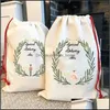 Decorações de Natal sublimação em branco Halloween Bags de Natal Diy personalizados saques dstring saco de dstring entrega de gotas de presente ho dhhad