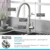 Robinets De Cuisine Pull Out Capteur Noir En Acier Inoxydable Smart Induction Mixed Tap Touch Control Évier Torneira De Cozinha 221109