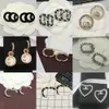 20style Mixte 18K Or Plaqué Argent Lettres Stud Marque De Luxe Designers Boucle D'oreille Coeur Célèbre Géométrique Femmes Célèbres Cristal Strass Perle Bijoux De Mariage