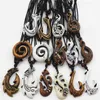 Lote inteiro 15pcs misto havaiano jóias imitação osso esculpido nz maori peixe colar pingente gargantilha amuleto de amuleto mn542 220121302305726