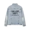 Men Jacket Designer Gallerydeptes Jackets Jean Coat Autumn and Winter Los Angeles Limited Embroidery Washed Blue Damaged Denim Coat High Street C1LW UHWKGTQM