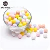 Jouets de dentition pour bébé Faisons 100pcs perles de silicone Perle 15mm anneau de dentition rond de qualité alimentaire bricolage sans BPA 221109