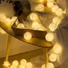 Saiten Urlaub Led Weihnachtsbeleuchtung Outdoor Baumwolle Bälle String Girlande Weihnachten Dekoration Für Zimmer Hochzeit DIY Vorhang