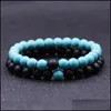 Bedelarmbanden afstand armbanden voor geliefden 2 stks/set yin yang stone kralen beste vriend paar armband drop levering sieraden dhfye