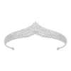 Tiaras de cor prata e coroas para mulheres Casamento Crown Cake Topper Party Gift Hair Accessories Jewelry