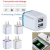 USB -laddareadapter 5V / 2A Dual Chargers Fast Charge Us EU Plug Standard för iPhone XS Max Wall Adapter Charce Cable