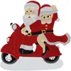 Décorations de Noël 2022 Ornements Père Noël sur une moto Pendentif DIY Résine Peint Arbre Maison Ornement Cadeau