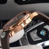 GULD MENSVARVAR ELEGANT MOTION Automatisk rörelse Pat 40mm Bekväm gummiband Vattentät Auto Datum Lysande armbandsur241x