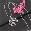 Pendant Necklaces Tree Of Life Pendant Necklace Women Chic Jewelry Crystal Statement Necklaces Pendants Christmas Gifts Bijoux Rose Dhblf