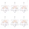 Hangende kettingen 6pcs/lot Natural Light Citrine Gem Stone Tree of Life Handgemaakte draadkleur gewikkeld sterrenhangers voor sieraden Markering In3809