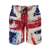 Shorts masculinos bandeira britânica imprimem calças de praia de estilo de rua de moda rápida de verão seco com bolsos