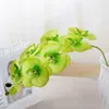 Dekorativa blommor 78 cm exklusiva phalaenopsis konstgjord diy fjäril orkidé silkblommor bukett bröllop hem dekoration 100 st