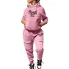 2024 Designer Brand Jogger Suit Women Tracksuits Hoodies Pants Pink Print 2 Piece Set Lång ärm Sweatsuit Outfit Sportswear Fall Winter Casual kläder 8890-7
