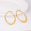 Hoop Ohrringe Gold Farbe Edelstahl Ohrring Für Frauen Oval Mesh Spezielle Stil Party Täglichen Geschenk Mädchen Schmuck 2022 E0178