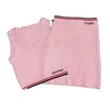 Womens Knit T Shirts Vests Skirt Letters Webbing Knitted Tank Tops INS Fashion Pink Knitted Vest Skirts4675573