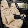 Car Seat Covers Full Set For Mazda Durable Leather Adjuatable Five Seats Cushion Mats Crown Design Red