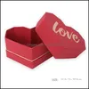Boîtes d'emballage Amour en forme de coeur Boîte à fleurs bronzante Engagement de mariage Saint-Valentin Petite amie Cadeau d'anniversaire Paquet Drop Livraison O Dhcox