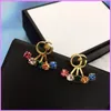 Mode diamanten oorbellen retro dames ontwerper oorrang hoogwaardige sieraden letters oor noppen dames klassieke dames oorbellen mooie d221184f