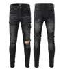 Nowe męskie dżinsy czarne dżinsy spodnie chude rozciągnięte rozciągnięcie Slim Hip Hop Swag Denim motocykl motocyklowy Masna moda Hip-Hop High Street Brand Haftery rowerowe