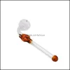 Smoking Pipes Glass Pipe Skl Shape Smoking Handle Pipes Curved Mini 6 Inches Hand Blown Best Oil Burner Rigs Bongs Drop Delivery Hom Dhbdt