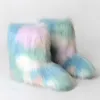 Bottes chaussures d'hiver nouveau Style antidérapant couleur laine manches moyennes chaud mode bottes de neige pour les femmes 221109