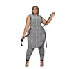 Women's Two Piece Pants 5XL XL Chic Set Women Print Top Stretch Trousers Fashion Matching African Clothing Spring Summer