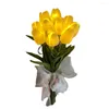 Dekorative Blumen LED-Licht verwelken nicht, gefälschte Tulpen-Blumen-Arrangement-Tischdekoration für Hochzeit