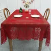 Masa bezi kırmızı dikdörtgen masa örtüleri sehpalar düğün centerpieces dantel placemats ceket kapak zarif Noel katlama yılı