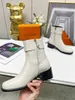 مصمم نسائي أحذية جلدية مارتن كاحل الكاحل Chaelsea Boot Fashion Non -slip colored Rubber Extole مرنة الحزام الراحة الفاخرة رائعة -K195