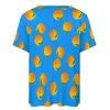 シャツブライトオレンジTシャツフルーツプリントクラシックメスファニーTシャツ夏のトレンディな服プラスサイズ4xl 5xl