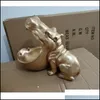 Articoli novità Ippopotamo Statua Decorazione Resina Artware Scpture Decor Accessori per la casa T200330 Drop Delivery Garden Dhzke