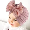 Hats Lovely Shiny Bowknot Baby Hat Cute Solid Color Girls Boys Turban Soft Born Infant Cap Beanies Head Wraps