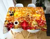 Tischdecke 3D-Tischdecke Frohe Weihnachten Muster Waschbarer wasserdichter Baumwollbezug Karte verdicken rechteckige und runde Hochzeit