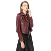 Veste de luxe en cuir de mouton véritable pour femme, veste en daim, printemps-automne, manteaux courts pour vêtements de dessus, vêtement LF6006