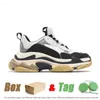 Triple S Mens Womens 17fw Casual Dad Shoes Fashion Vintage Black White Beige Teal Blue Bred Pink Paris Sneakers Designer Luxury Tennis Shoe Trainers