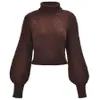 Vintage truien herfst en winter coltrui pullovers basic gebreide tops trekken femme short tops lange mouwen trui top vrouwen