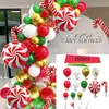Kerstfeestbenodigdheden Balloon Set Crutches Candy Aluminium Film Balloon Decoratie Nieuwjaar Arch7626455