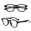 Lunettes de soleil Frames GCV ACÉTATE JOHNNY DEPP MEN FEMMES FEMMES L'ordinateur Blu-ray Round Transparent Eyeglass Frame Blue Blocking Lunes 221108