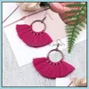 Dangle żyrandol Bohemian Colorf Tassel Dangle Earring boho etniczne długie kolczyki dla kobiet kropla pierścienie ucha biżuteria w dhryw