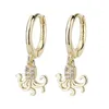 Backs Orecchini Creative Simple Metal Crystal Octopus Clip Gioielli hip-hop di moda per mini donne in stile coreano