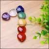 Konst och hantverk Natural Crystal Chakra Stone 7st Set Rose Quartz Heart Shape Healing Gemstones Home Decoration Drop Delivery Garden DHNA7