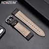 Fashion Leather Watchband Soft Material Watch Band Wrist Strap 22mm With Silver Stainless Steel Buckle