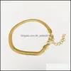 anklets new fine sier / gold glated調整可能なフラットヘビチェーンアンクレットブレスレット女性シンプルな繊細な足の夏のビーチフィートジュエリーdhj68